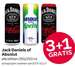 Spar Jack Daniels of Absolut aanbieding