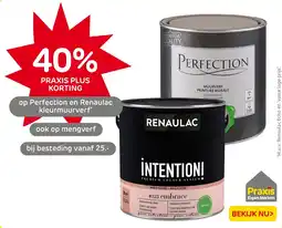 Praxis Perfection en Renaulac kleurmuurverf aanbieding