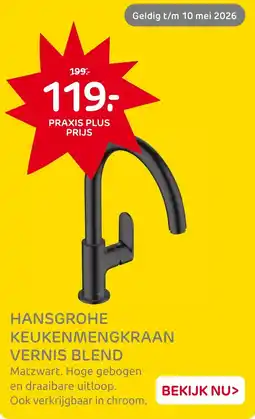 Praxis Hansgrohe keukenmengkraan vernis blend aanbieding