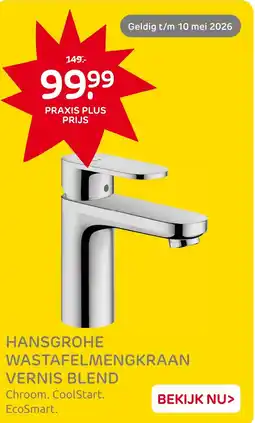 Praxis Hansgrohe wastafelmengkraan vernis blend aanbieding