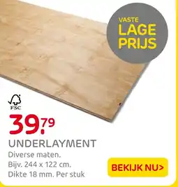Praxis Underlayment aanbieding
