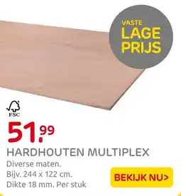 Praxis Hardhouten multiplex aanbieding