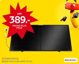 Praxis Zonnepaneel beem on plug-and-play aanbieding