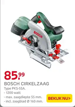 Praxis Bosch cirkelzaag PKS-55A aanbieding