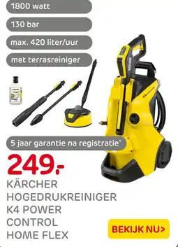 Praxis Kärcher hogedrukreiniger K4 power control home flex aanbieding
