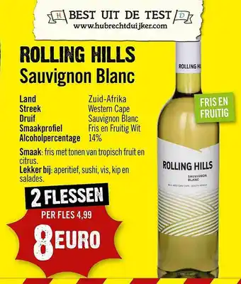 Dirck 3 Rolling Hills Sauvignon Blanc aanbieding