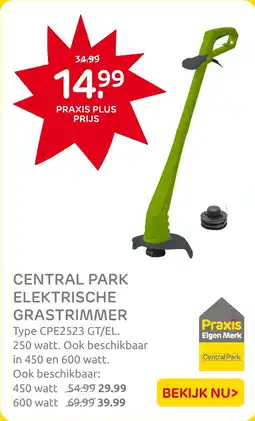 Praxis Central Park Elektrische Grastrimmer aanbieding