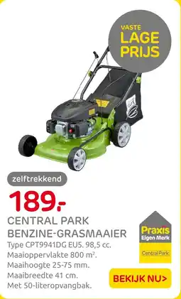 Praxis Central Park Benzine Grasmaaier aanbieding