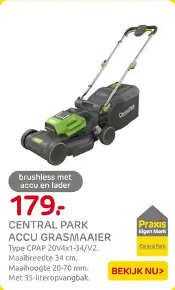 Praxis Central Park Accu Grasmaaier aanbieding