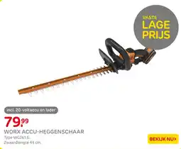 Praxis Worx Accu-Heggenschaar aanbieding