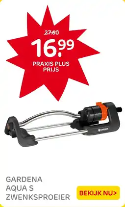 Praxis Gardena Aqua S Zwenksproeier aanbieding