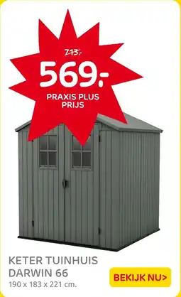 Praxis Keter Tuinhuis Darwin 66 aanbieding