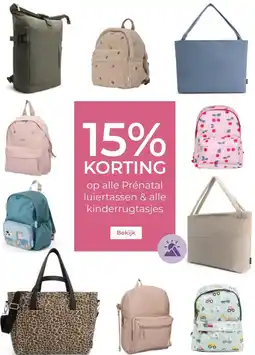 Prenatal op alle Prénatal luiertassen & alle kinderrugtasjes aanbieding