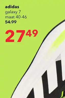 Scapino Adidas Galaxy heren hardloopschoenen zwart groen aanbieding