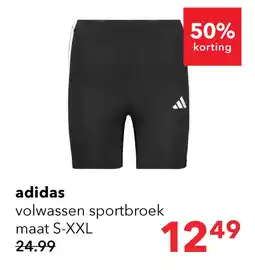 Scapino Adidas W 3S SJ BK dames sportshort zwart aanbieding