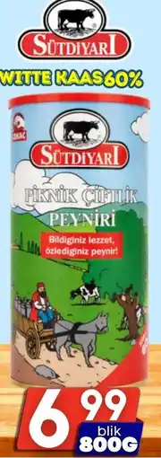 Özbaktat Supermarkt Sütdiyari WITTE KAAS 60% aanbieding