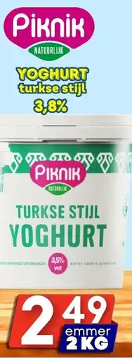 Özbaktat Supermarkt Pikni̇k yoghurt turkse stijl aanbieding