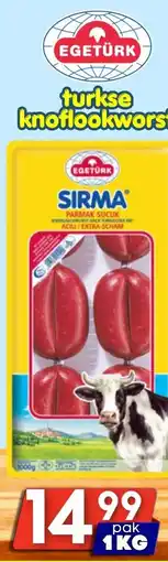 Özbaktat Supermarkt Egetürk turkse knoflookworst aanbieding