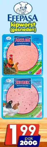 Özbaktat Supermarkt Efepasa kipworst gesneden aanbieding