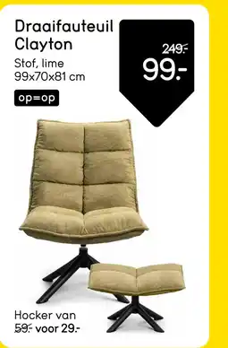 Leen Bakker Bekijk draaifauteuil Clayton[link] aanbieding