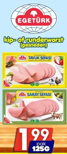 Özbaktat Supermarkt Egetürk kipof runderworst gesneden aanbieding