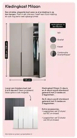 Leen Bakker Bekijk kledingkast Milaan[link] aanbieding