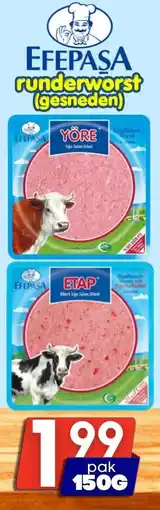 Özbaktat Supermarkt Efepasa runderworst gesneden aanbieding
