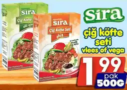 Özbaktat Supermarkt Sıra çiğ köfte Seti vlees of vega aanbieding