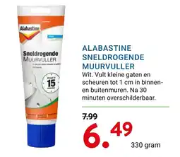 Kluswijs Alabastine sneldrogende muurvuller wit aanbieding