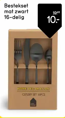 Leen Bakker Bestekset mat zwart aanbieding