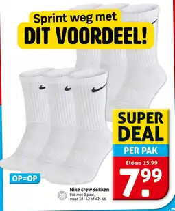 Hoogvliet Nike crew sokken aanbieding