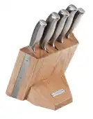Bol.com Diamant Sabatier Riyouri Messenblok - 5-delig - Naturel Eiken Hout/RVS aanbieding