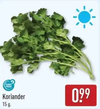 ALDI Koriander aanbieding