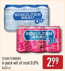 ALDI Schultenbräu 6-pack wit of rosé 0.0% aanbieding