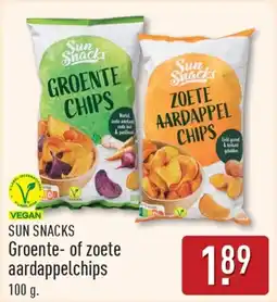 ALDI Sun Snacks Groente of zoete aardappelchips aanbieding