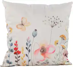 Intratuin Anna's Collection sierkussen Veldbloemen wit 45 x 45 x 12 cm aanbieding