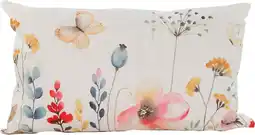 Intratuin Anna's Collection sierkussen Veldbloemen wit 50 x 30 x 12 cm aanbieding