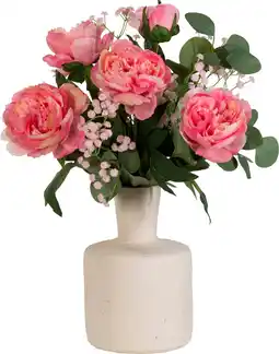 Intratuin kunstbloemen boeket Kim oranjeroze H 55 cm aanbieding