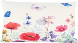 Intratuin Anna's Collection sierkussen Veldbloemen helder wit 50 x 30 x 12 cm aanbieding
