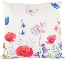 Intratuin Anna's Collection sierkussen Veldbloemen helder wit 45 x 45 x 12 cm aanbieding