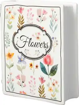 Intratuin Intratuin vaas Boek Flowers wit 16 x 6,2 x 19,8 cm aanbieding