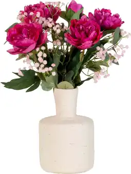 Intratuin kunstbloemen boeket Kim donkerroze H 55 cm aanbieding