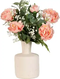 Intratuin kunstbloemen boeket Kim zalmroze H 55 cm aanbieding