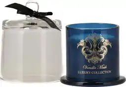 Intratuin Intratuin geurkaars Luxe Vanilla Musk blauw 30 uur D 9,5 H 13 cm aanbieding
