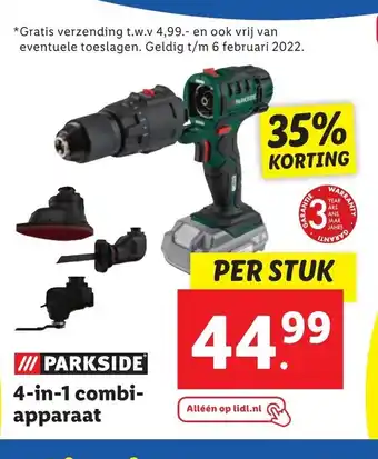 Lidl Parkside 4-in-1 combiapparaat per stuk aanbieding