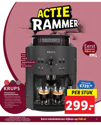 Lidl Krups Volautomaatespressmachine aanbieding