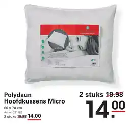 De Kweker Polydaun Hoofdkussens Micro aanbieding
