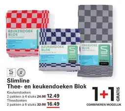 De Kweker Slimline Thee en keukendoeken Blok aanbieding