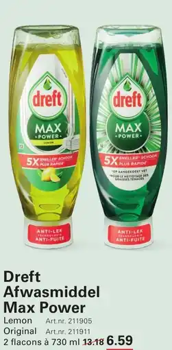 De Kweker Dreft Afwasmiddel Max Power aanbieding