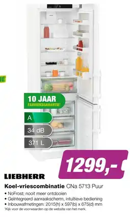 EP Beerepoot LIEBHERR Koel-vriescombinatie CNa 5713 Puur aanbieding